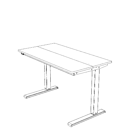 Bureau Assis-Debout SPLIT — Compact, Épuré & Rangement Intégré